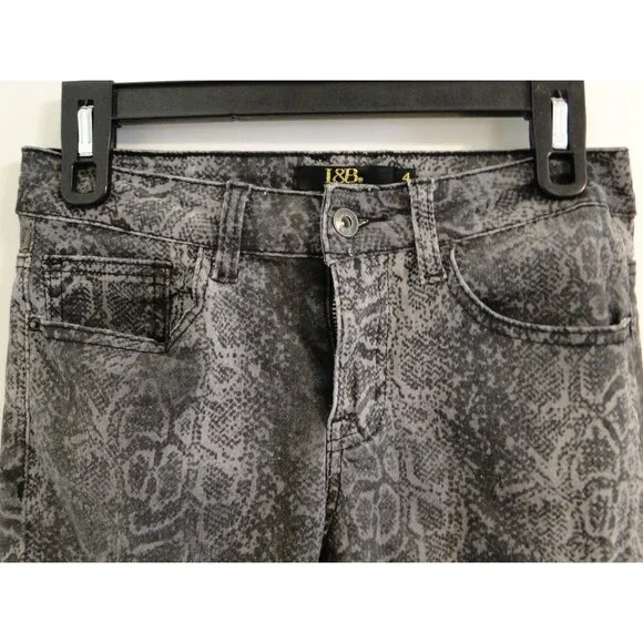 Lucky & Blessed Womens Jean Ankle Skinny Fringe Hem Gray & Black Size 4 - Picture 3 of 11